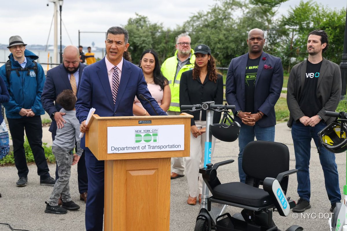 Commissioner Ydanis Rodriguez speaking at Clason Point Ferry